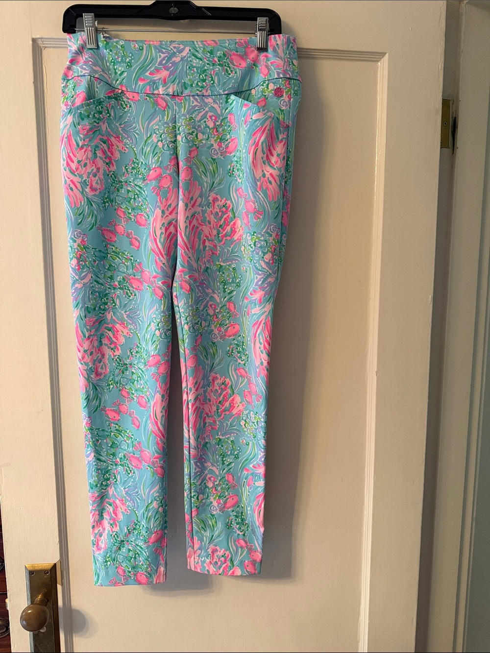 Lilly Pulitzer Luxletic Floral Pull-On golf / athletic Pant- size 6 UPF